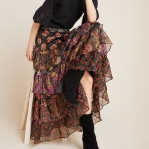 Anthropologie Greta Tiered Maxi Skirt